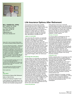 July 2016 - Bill Oakes EA, CFP