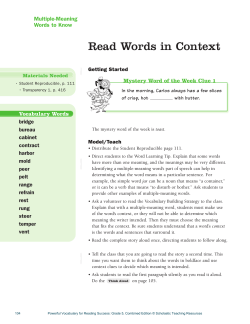 multiple meaning wordsWS1