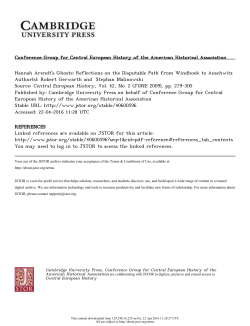 Hannah Arendt`s Ghosts: Reflections on the Disputable Path