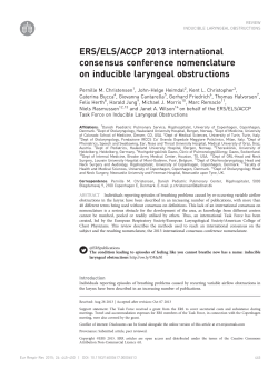 ERS/ELS/ACCP 2013 international consensus conference