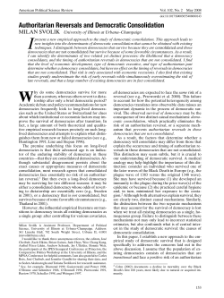 Authoritarian Reversals and Democratic Consolidation