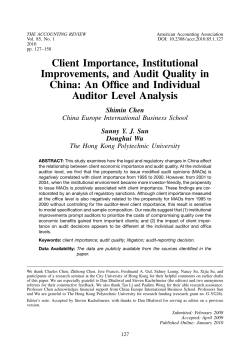 Client Importance, Institutional Improvements, and Audit Quality in
