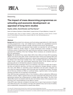 an appraisal of long-term studies