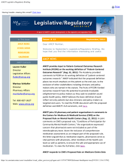 AMCP Legislative/Regulatory Briefing