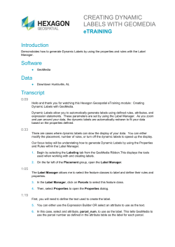 CREATING DYNAMIC LABELS WITH GEOMEDIA