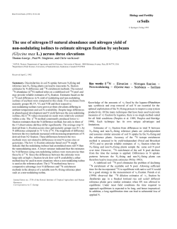 The use of nitrogen-15 natural abundance and nitrogen yield of non