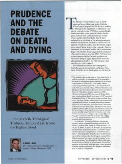 PRUDENCE r AND THE DEBATE - Catholic Health Association