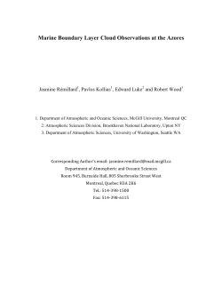Marine Boundary Layer Cloud Observations at the Azores
