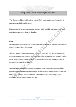 King Lear – DEB Pre Sample Answer