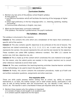 SECTION A Curriculum Studies 1. Mention any two aims of the