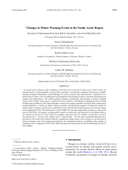 Changes in Winter Warming Events in the Nordic Arctic Region
