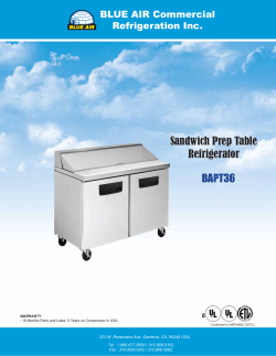 Sandwich Prep Table Refrigerator BAPT36