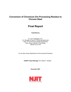 Conversion of Chromium Ore Processing Residue to - CLU-IN