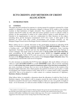 ects credits and methods of credit allocation