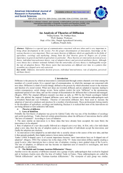 An Analysis of Theories of Diffusion