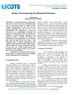 Robust Watermarking For Relational Database