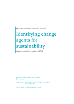 Identifying change agents for sustainability