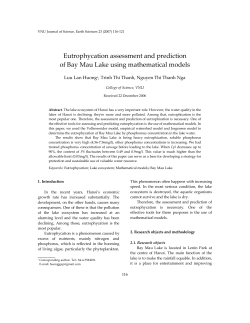 Eutrophycation assessment and prediction of Bay Mau Lake
