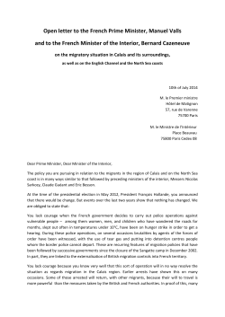 Open letter to the French Prime Minister, Manuel Valls and to the