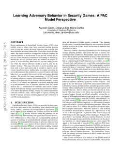 Learning Adversary Behavior in Security Games: A PAC Model