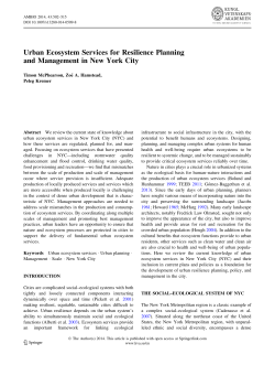Urban Ecosystem Services for Resilience Planning
