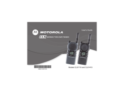 CLS Series Two-Way Radio User Guide