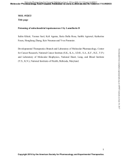 1 MOL #92833 Title page Poisoning of mitochondrial topoisomerase