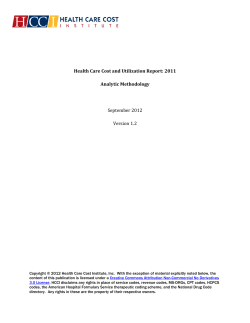 2011 Analytic - Health Care Cost Institute