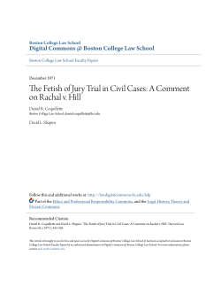 The Fetish of Jury Trial in Civil Cases