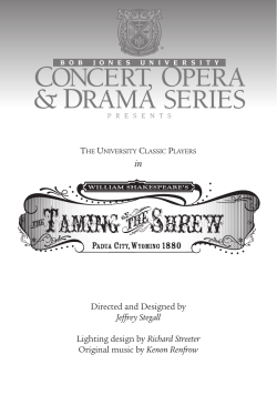 Directed and Designed by Jeffrey Stegall Lighting design by Richard