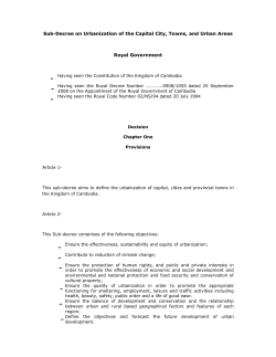 Sub-Decree on Urbanization of the Capital City, Towns