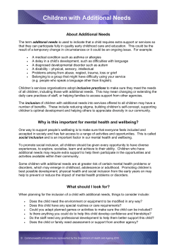 Children with Additional Needs