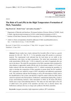 The Role of Lead (Pb) in the High Temperature Formation of MoS2