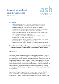 Smoking, alcohol and opioid dependence