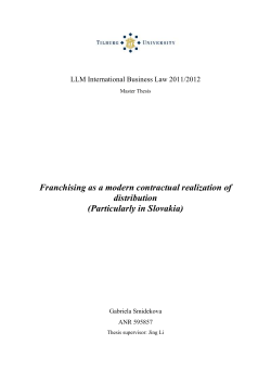 Franchising as a modern contractual realization of distribution