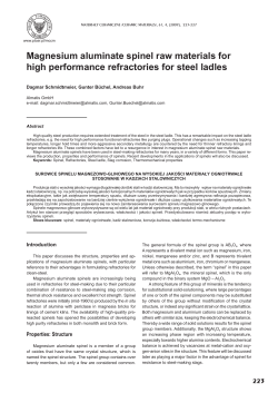 Magnesium aluminate spinel raw materials for high