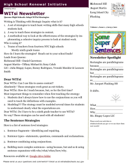 WITsi Newsletter - Long Island City High School