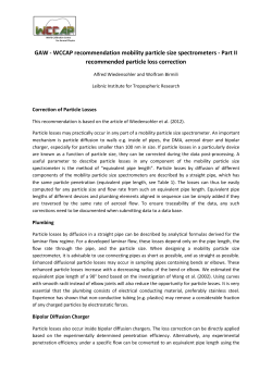 GAW - WCCAP recommendation mobility particle size spectrometers