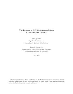 The Returns to U.S. Congressional Seats in the