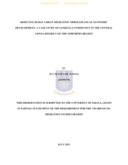 David Kwame Darko_Reducing Rural-Urban Migration