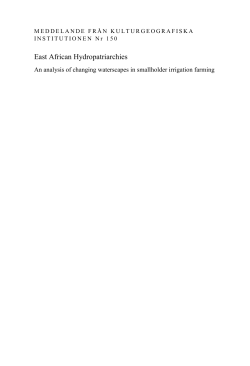 East African Hydropatriarchies