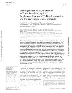 Dual regulation of IRF4 function in T and B cells is required for