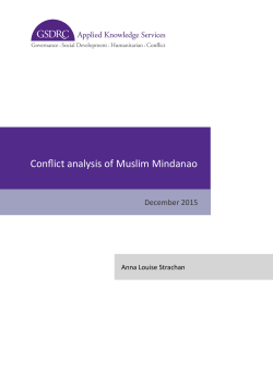 Conflict analysis of Muslim Mindanao