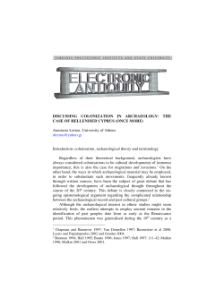 ElAnt v11n1 - Discussing Colonization in Archaeology: The Case of