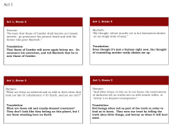 Macbeth: &ldquo;My thought, whose murder yet is but