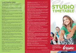 Studio Programme - Inverness Leisure