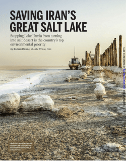 SAVING IRAN`S GREAT SALT LAKE