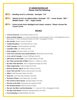 3rd Grade Novels List
