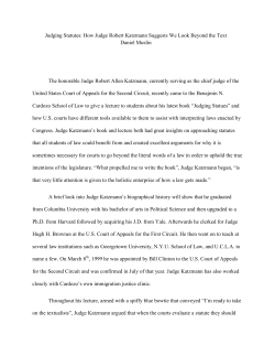Judging Statutes: How Judge Robert Katzmann Suggests