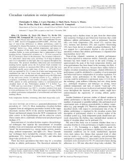 Circadian variation in swim performance